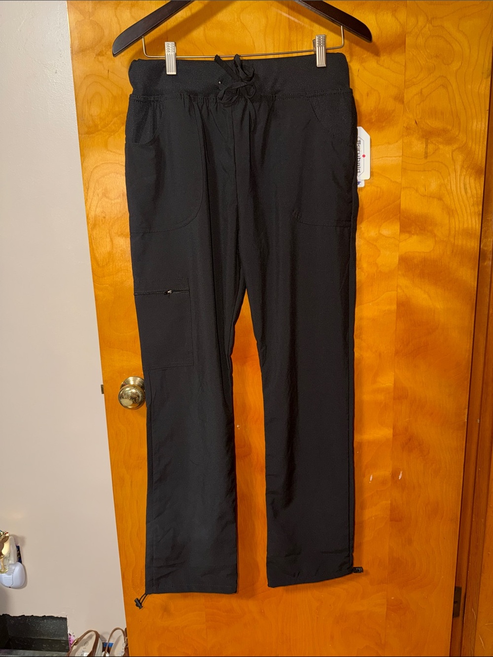 Women’s Straight-Leg Black Drawstring Utility Pants